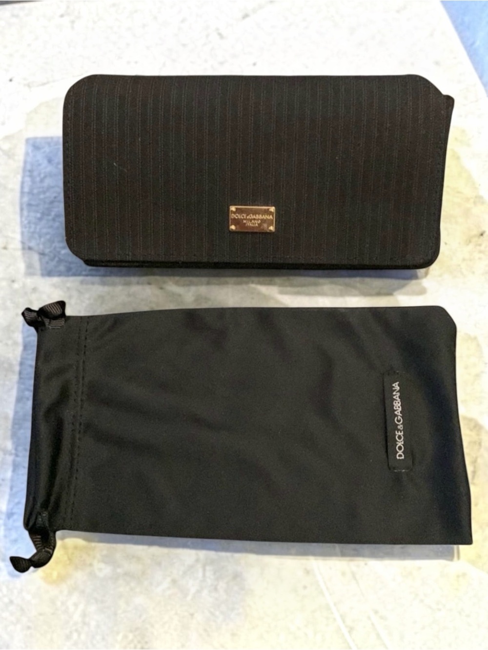 Dolce & Gabbana D&G Sunglass Cases | Set of 2 Black Logo Cases